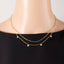 Double Layer Cz Charm Drop Chain Necklace: G