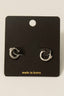Single Cz Stud Hinge Hoop Earrings: G