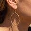 18K Gold Dipped Circle Dangle Hoop Earrings: GD