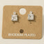 Gold Dipped Square Rhinestones Stud Earrings: G