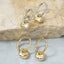 Huggie Earrings With Dangling Teardrop Charm: TT