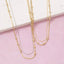 Gold Layered Ball Station Chain Necklace: TT