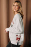 Candy Cane Cutie Embroidered Sweatshirt: MELANGE