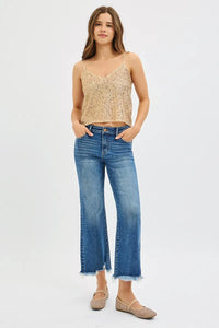 Tatum Mid Rise Crop Straight Jean