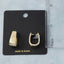 Polished Squared Oval Huggie Hoop Earrings: G