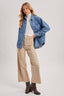 DENIM BUTTON DOWN OVERSIZED SHIRTS: MED.WASH