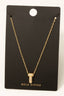 Gold Dipped Cz Pave Bubble Letter Pendant Necklace: T