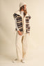 A STRIPED PLUSH FLEECE OVERSIZED VEST: MULTI