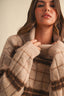 LONGSLEEVED TURTLENECK STRIPED SWEATER: TAUPE MULTI