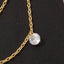 Double Layer Cz Charm Drop Chain Necklace: G