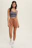 French Terry Dolphin Hem Shorts With Drawstring - Clay