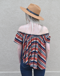 Off The Shoulder Stripe Woven Top