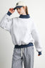 Cozy Contrast Turtleneck Sweatshirt: GREY / NAVY