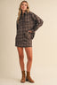 CHECK PRINTED OVERSIZED LONGSLEEVE SHIRTS AND MINI : Brown