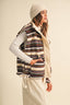 A STRIPED PLUSH FLEECE OVERSIZED VEST: MULTI