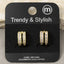 Double Row Cz Split Huggie Earrings: G