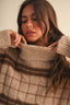 LONGSLEEVED TURTLENECK STRIPED SWEATER: TAUPE MULTI