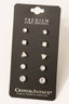5 Pair Cz Stud Earrings Set: G