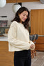 Beige Contrast Stitch Detail Sweater