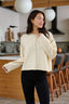 Beige Contrast Stitch Detail Sweater