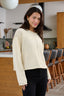 Beige Contrast Stitch Detail Sweater