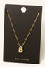Gold Dipped Cz Pave Bubble Letter Pendant Necklace: B