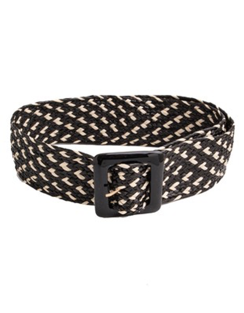 Black And White Braided Fashion Belt