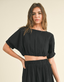 Boat Neck Short Top - Black
