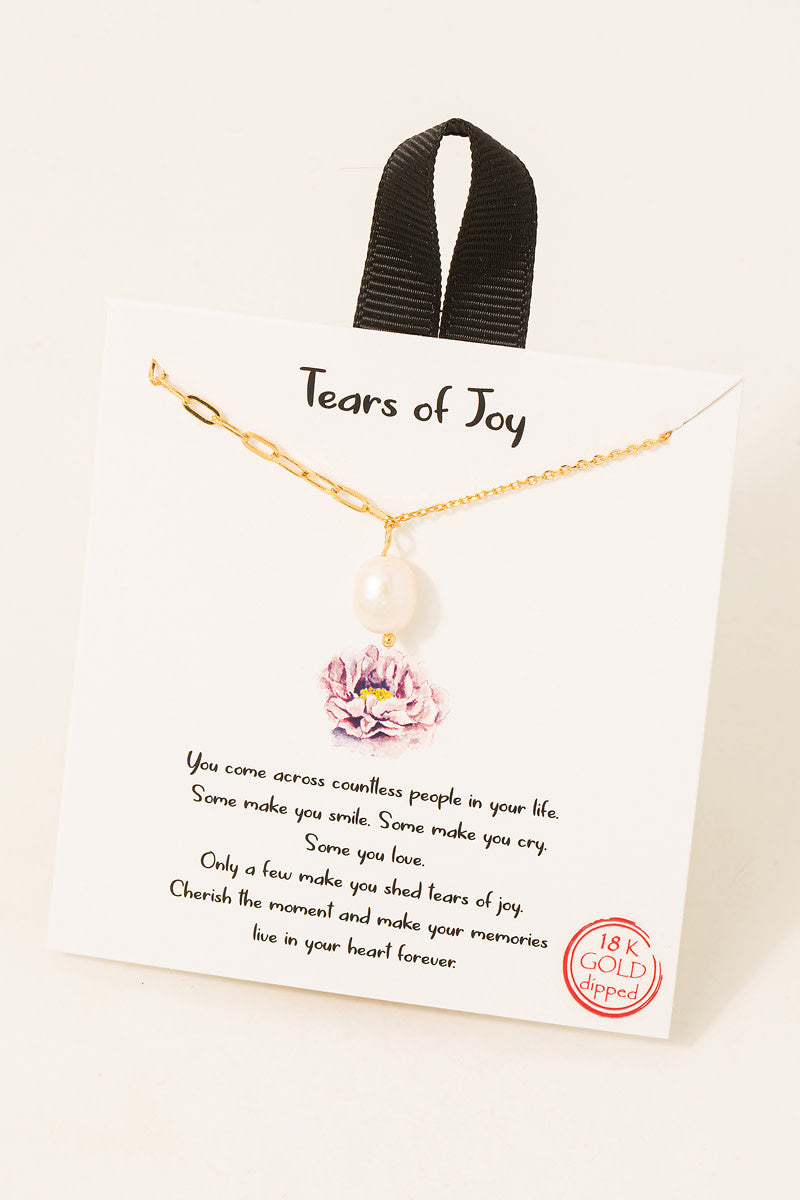 Gold Dipped Pearl Pendant Chain Necklace