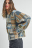 The Moss Patchwork Fleece Half Snap Top: OLIVE MULTI