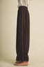 Lace-Trim Lantern Hem Poplin Trousers: Rich Brown