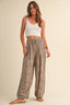 LEOPARD GAUZE RELAXED FIT BALLOON PANTS: LEOPARD