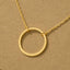 Gold Dipped Circle Cutout Pendant Necklace: G