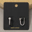 Pave Cz Stud And U Shape Huggie Earring Set: S