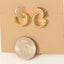 Metallic Small Flat Wide Latch Hoop Earrings: G