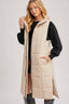 Quilted Longline Puffer Vest: Sand