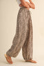 LEOPARD GAUZE RELAXED FIT BALLOON PANTS: LEOPARD