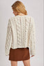 Half-Button Down Open Knit Sweater: ECRU