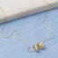 Gold Dipped Cz Double Hoop Pendants Necklace: GOLD