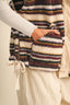 A STRIPED PLUSH FLEECE OVERSIZED VEST: MULTI