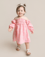 Calliope Puff Sleeve Off Shoulder Dress - Pink Bows