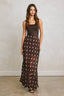 Polka Dot Pull On Maxi Skirt: CHOCOLATE CREAM