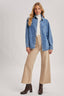 DENIM BUTTON DOWN OVERSIZED SHIRTS: MED.WASH