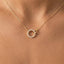 Pave Hoop Pendant Dainty Chain Necklace: GDCRY