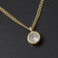 Round Bezel Cz Solitaire Pendant Necklace: GOLD