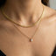 Secret Box Gold Dipped Layered Chain Cz Charm Necklace: GD