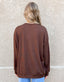 Ribbed  Knit Pullover - Chocolate