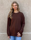 Ribbed  Knit Pullover - Chocolate