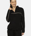 Contrast Stripe Scuba Pullover - Black/Natural