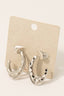 Layered Metallic Textured Oval Hoop Earrings: G